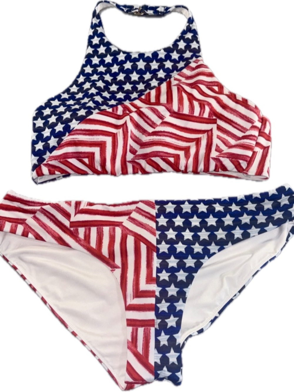 Victoria's Secret Red White and Blue Stars & Stripes Bikini Set